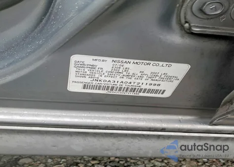 2004 Infiniti I35 Base из США, поврежденный, VIN JNKDA31A04T211998